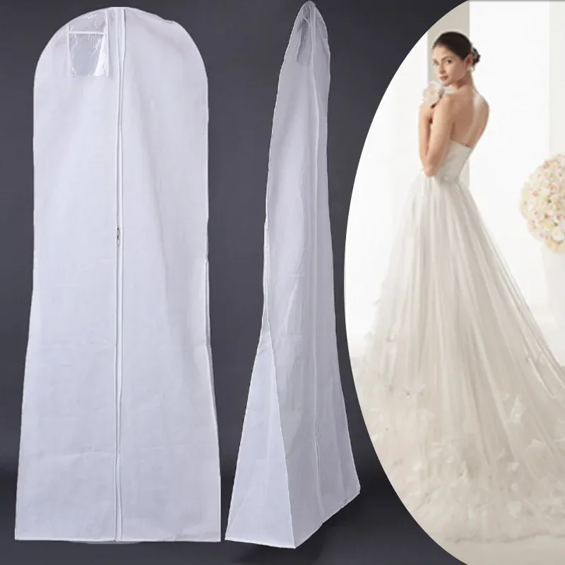Hohe Qualität Lange Hochzeit Dess Tasche Abdeckung Abendkleid Staub Abdeckung Braut Kleidung Lagerung Tasche Neue Hochzeit Staub Abdeckung