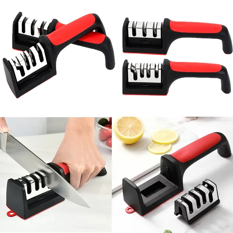 1pc 3/4-Segment Küche Messer Schärfen Geeignet Für Schere Messer Whetstone Hause Multifunktionale Edelstahl Küche Werkzeug