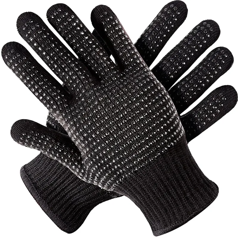 Hitzebeständige Handschuhe mit Silikonbeulen, hitzebeständige Handschuhhandschuhe für Haarstyling, Lockenstab, flache Heißluftbürsten, Handschuhe