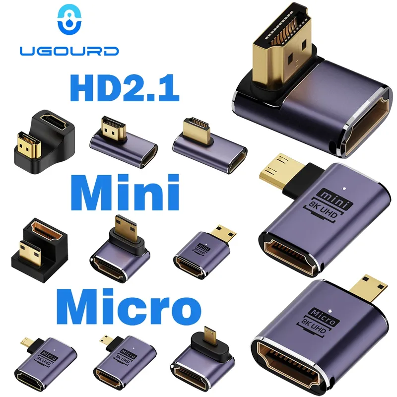 HDMI-kompatibel Kabel Adapter mini micro hdmi zu HDMI 2,1 Konverter 48Gpbs 8K60HZ 4K120HZ für HDTV Projektor PS4 PS5 Laptop PC