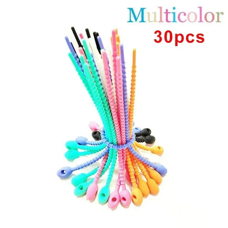30PCS Silikon Wiederverwendbare Kabel Draht Organizer Wickler Lagerung Halter Tasche Krawatten Kabel Tasche Clip Lebensmittel Saver Kopfhörer Linie Ordentlich clips