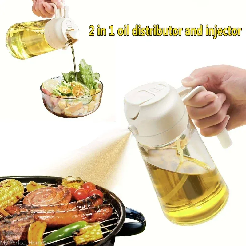 2in1 500 ml Kunststoff Spray Öl Sprayer Flasche Spray Öl Spender Öl Jar Menage BBQ Küche Backen Braten Picknick küche Werkzeug