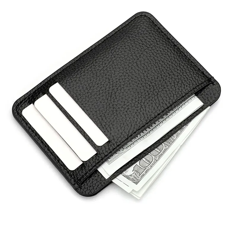 1Pc Neue Ultra-dünne Weiche Brieftasche PU Leder Mini Kreditkarte Brieftasche Candy Farbe Bank Kreditkarte Box Weiblich männlich Visitenkarte Set