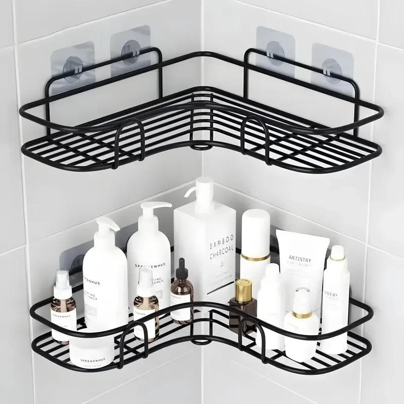 Wc Lagerung Rack Badezimmer Regal Keine-Bohren Ecke Regal Dusche Wand Regal Halterung Bad Zubehör Organizer Shampoo