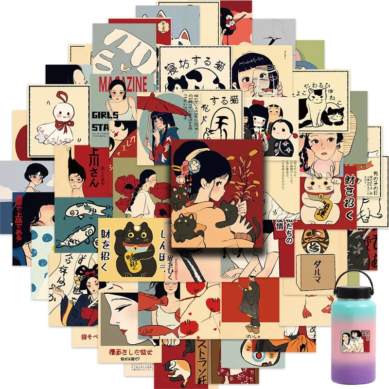 50 stücke Vintage klassische japanische Anime Sammelalbum Aufkleber DIY Tagebuch Laptop Gepäck Skateboard Graffiti Aufkleber klassische Spielzeuge