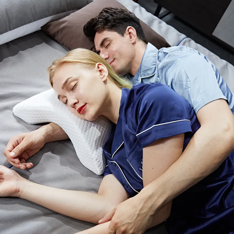 1pc Schlaf kissen Paar Kissen Arm kissen langsamer Rück prall Druck Kuschel kissen Memory Foam Reise gewölbtes U-Kissen