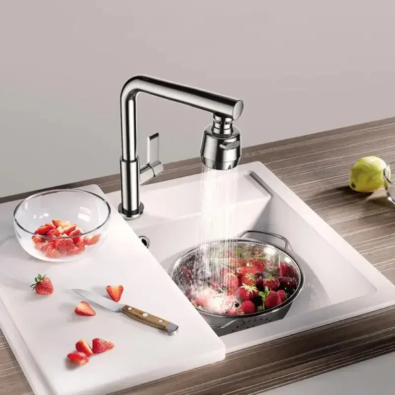 Universeller Küchenarmatur-Adapter, 2/3 Modi, 360-Grad-Drehung, wassersparende Sprühhahn-Düse mit Filterverlängerungen, Küchenhelfer
