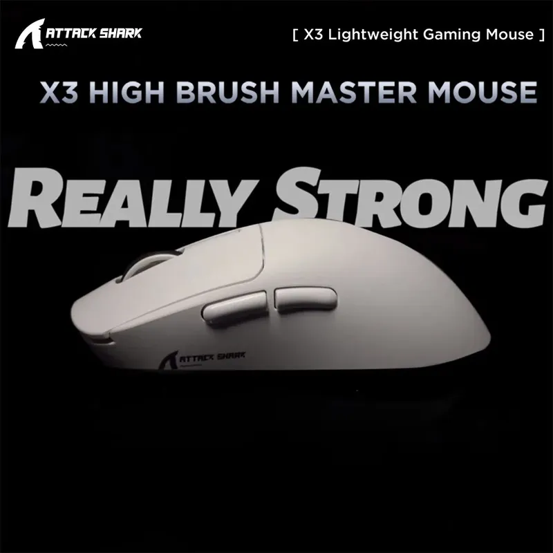 X3 PixArt PAW3395 49g leichte Maus, kabelgebunden, Tri-Mode-Verbindung, 26000 dpi, 650 IPS, Makro-Gaming-Maus