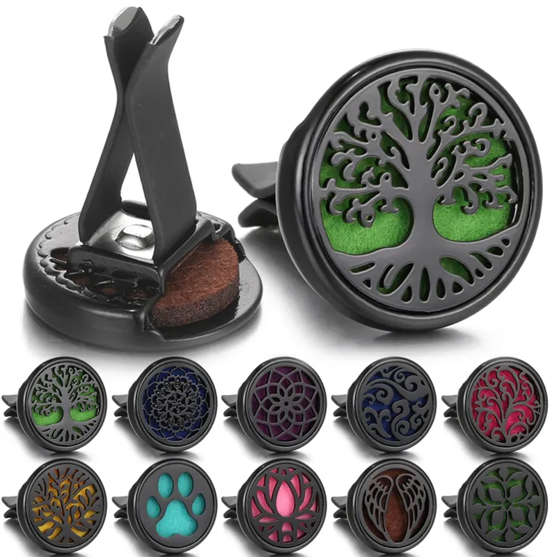 Schwarz Parfüm Diffusor Clip Auto Vent Auto Lufterfrischer Legierung Edelstahl Aroma Aromatherapie Ätherisches Öl Diffusor Medaillon