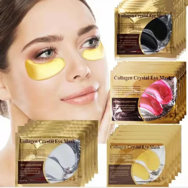 20 Stücke = 10 Paar Gold Kollagen Kristall Augenmaske hautpflege Augenklappen Straffende Feuchtigkeitsspendende Pflegende Augen Hautpflege Produkte