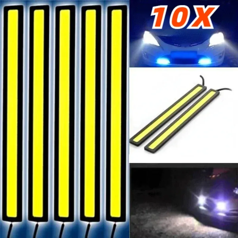 10 stücke 17 CM Super Helle Auto Tagfahrlicht Wasserdichte 12 V LED COB Auto Auto Nebel Licht Weiß streifen Lichter Bar