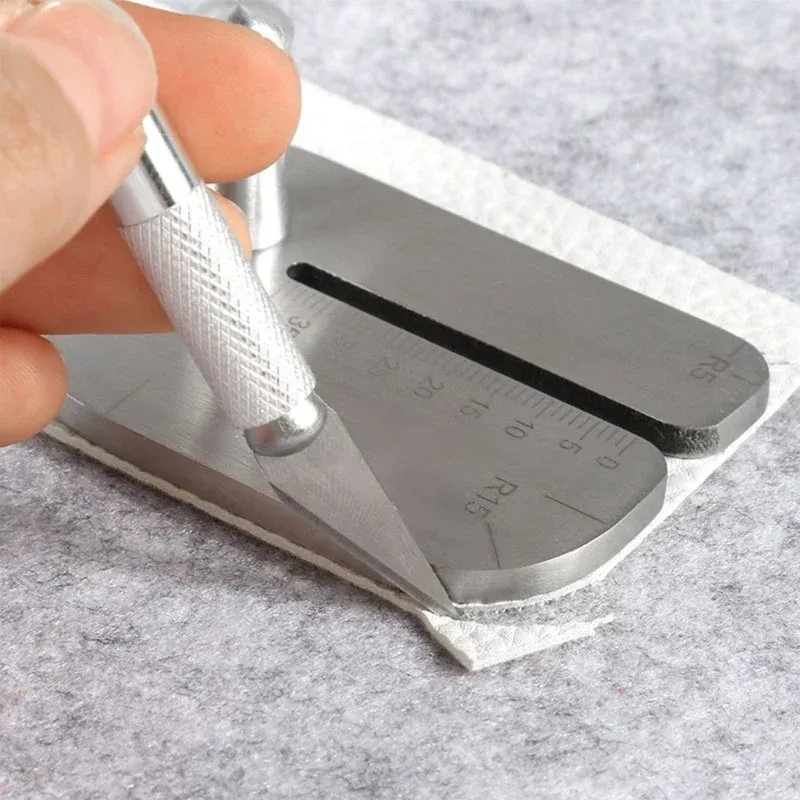 DIY Leder Ziehen Bord Praktische Schneiden Lineal Werkzeug Edelstahl Manuelle leder Cut Hilfs Zubehör Hilfs Werkzeug