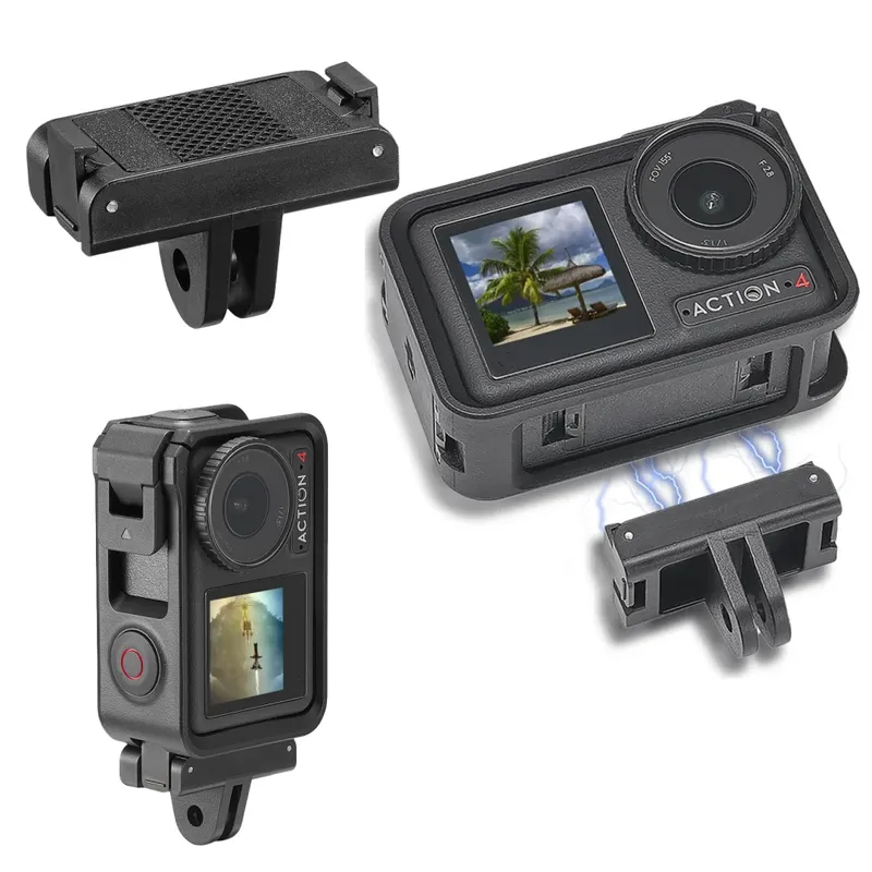 Magnetischer Zwei-Klauen-Adapter 1/4 Gewinde für DJI Action 4 3 Universal-Anschluss für DJI Action 4 /DJI Action 3 Kamerazubehör