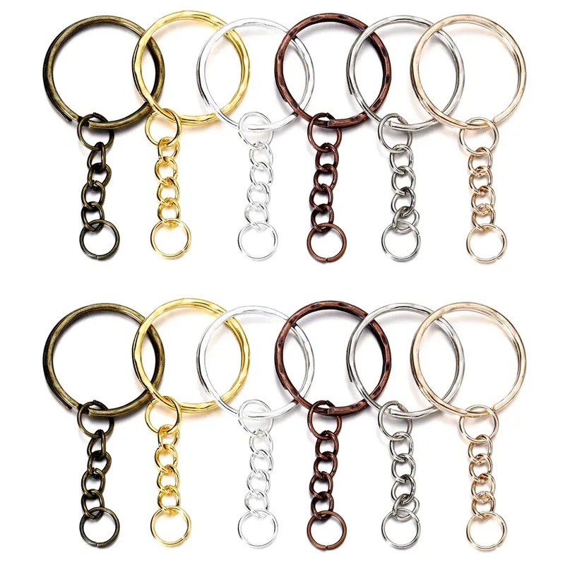 50 Teile/los Schlüssel Ring Schlüssel Kette Runde Split Keyfob Schlüsselanhänger Mit Jump Ring Für Schlüsselbund Anhänger DIY Schmuck Machen Zubehör