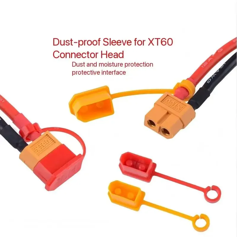 10 Stück/Set XT60 Stecker Gummi-Anschlussklemme Isolierte Schutzkappe Rot-Orange Geeignet für RC Lipo-Akku Staubdichte Kappe