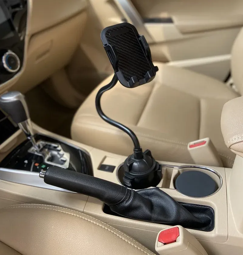 Auto-Getränkehalter mit Handyhalterung, flexibler Schlauch zum Biegen, stoßfeste Autohalterung, multifunktional, universeller Typ