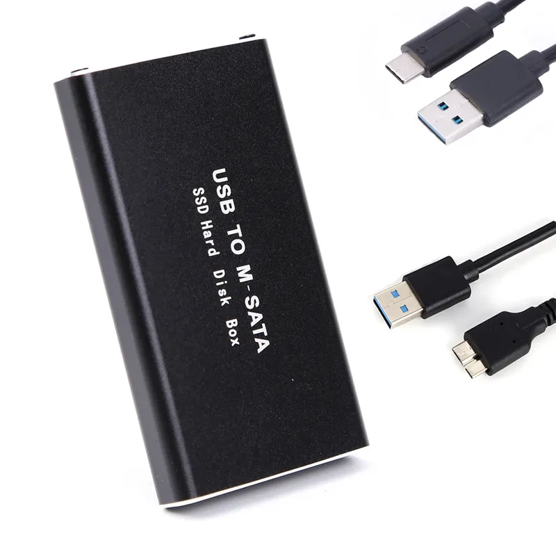 mSATA zu USB 3.1 3.0 SSD Gehäuse Gehäuse Mini SATA USB Adapter Externe Solid State Disk Box für 30x50 mSATA HD Festplatte