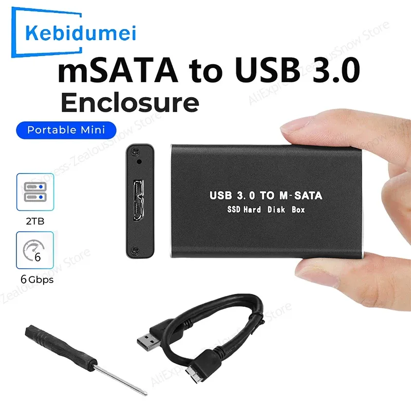 mSATA zu USB 3.0 SSD-Gehäuse Mini SATA USB-Adapter Externes Solid-State-Laufwerk-Gehäuse für PC Laptop 30x50 mSATA HD Festplatte