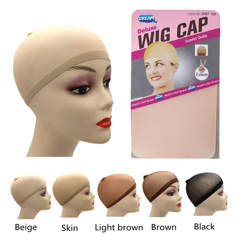 2 teile/beutel Top Strumpf Perücke Kappe Haarnetz Für Weben Haar Perücke Netze Schwarz Braun Stretch Mesh Perücke Kappe Für Die Herstellung Von perücken