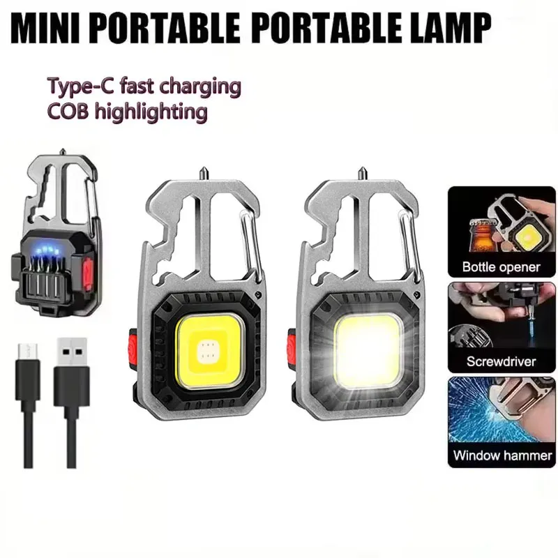 Ultra Schlüsselanhänger Licht Mini COB LED Licht Kleine Taschenlampe Arbeitslicht Starkes Licht COB Ultraleichte tragbare Taschenlampe