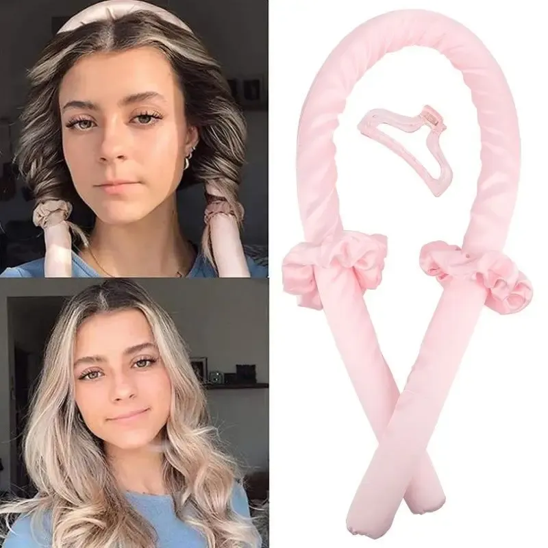 Hitzfreies Lockenband für Frauen Weicher Glänzender Haarlockenwickler Friseurwerkzeug Zubehör