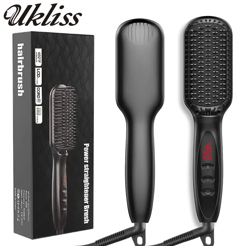 Heizung Glättung Kamm Haarglätter Pinsel Männer Schnelle Bart Haarglätter Pinsel Bart Kamm Styling Eisen Glättung Kamm