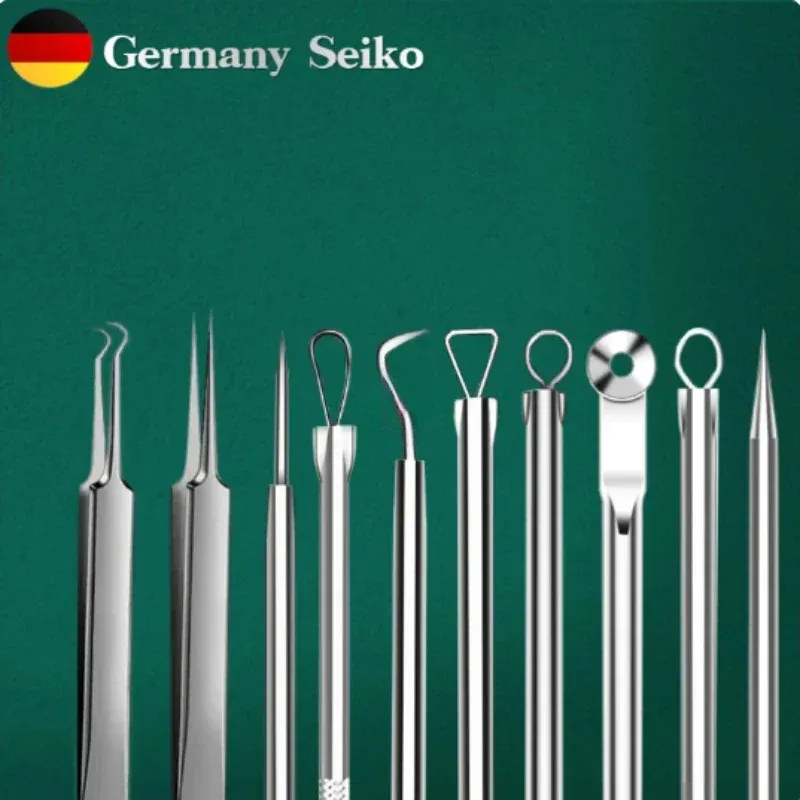 11Pcs Akne Nadel Mitesser Clip Entferner Extraktion Poren Schwarz Kopf Sauber Gesicht Hautpflege Reinigung Nadel Makel Entfernung Werkzeug