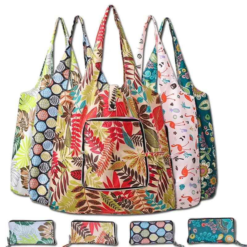 1 Stück Wiederverwendbare Einkaufstaschen für Frauen Faltbare Tragetasche Tragbare Stoff-Öko-Einkaufstasche Faltbare Große Kapazität Obst-Gemüse-Handtasche