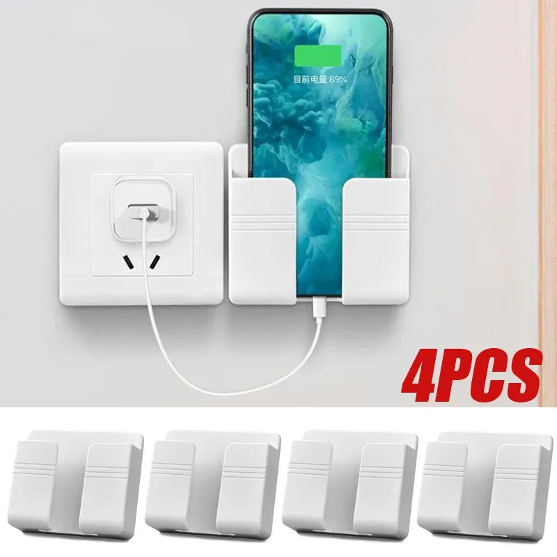4/2/1Pcs Multifunktions Schlag Kostenloser Wand Lagerung Box Organizer TV Fernbedienung Montiert Handy Stecker lade Halter