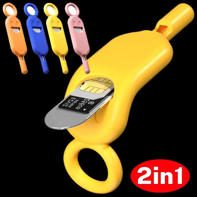 Anti-verlorene SIM-Kartennadel mit Aufbewahrungskoffer, offene Nadelhalter, Auswurfstift für Mobiltelefone, SIM-Kartenfach, Auswerfer-Werkzeug, Schlüsselanhänger