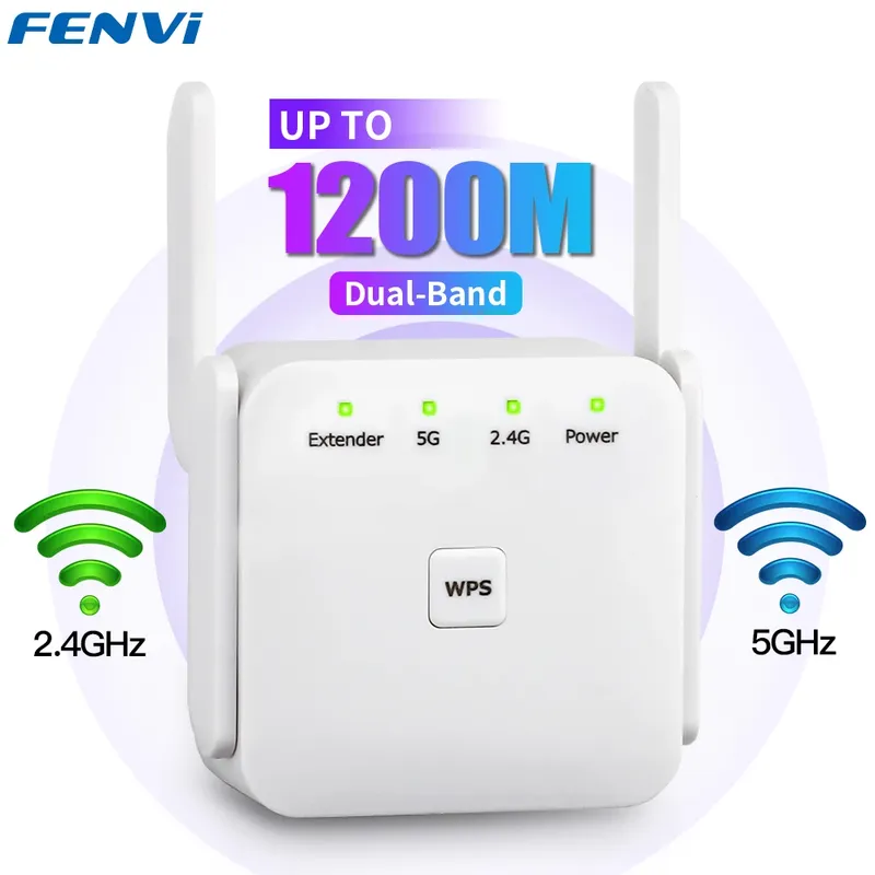 5 GHz WiFi Repeater AC1200 Wi-Fi Booster WiFi Extender Verstärker 2,4 G/5 GHz Wi-Fi Signal Booster Long Range Netzwerk Access Point