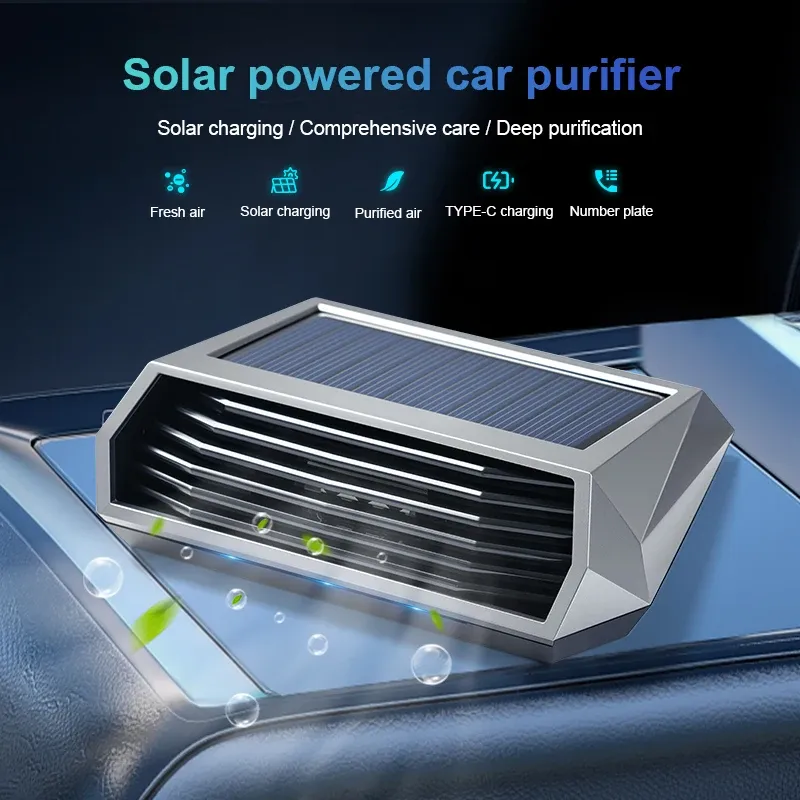 1 Stück, Solarreiniger, automatische Bedienung, Luftreiniger mit Vibrationssensor, kann die Luft im Auto mit deutlich verbessern