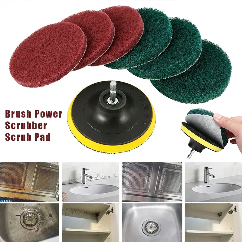 8-teiliges elektrisches Bohrbürsten-Set, Power Scrubber für Fliesen, Badezimmer, Küche, Auto, Reinigung, Polierpads, Tiefenreinigungswerkzeug-Set