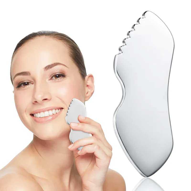 Edelstahl Gua Sha Gesichtsmassagegeräte Metall-Detail Gua Sha Massagegerät Gesichts-Guasha Gesichtsformungswerkzeug Gesichtsmassage Hautpflegewerkzeug
