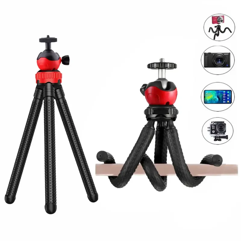 Neues 2-in-1-flexibles Oktopus-Stativ mit Fernbedienung, Selfie-Stick, großes Licht, Telefonhalter, Schraube, tragbar, für iPhone 13, 14 Pro Max