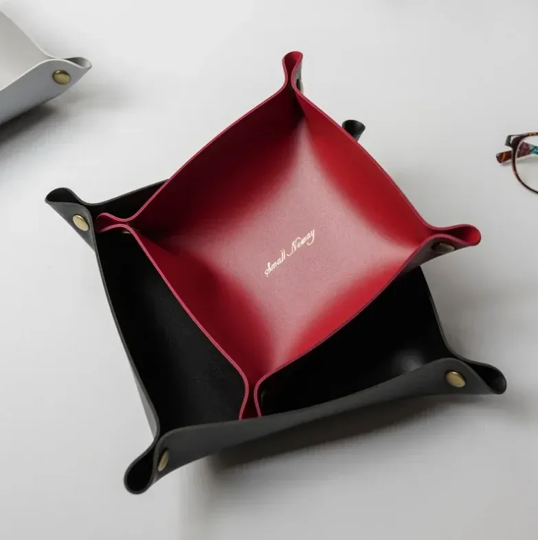Aufbewahrungstablett aus Leder im nordischen Stil, Schreibtisch-Organizer für Schlüssel, Schmuck, Kosmetik, Aufbewahrungsbox, zusammenklappbarer Organizer, Heimdekoration