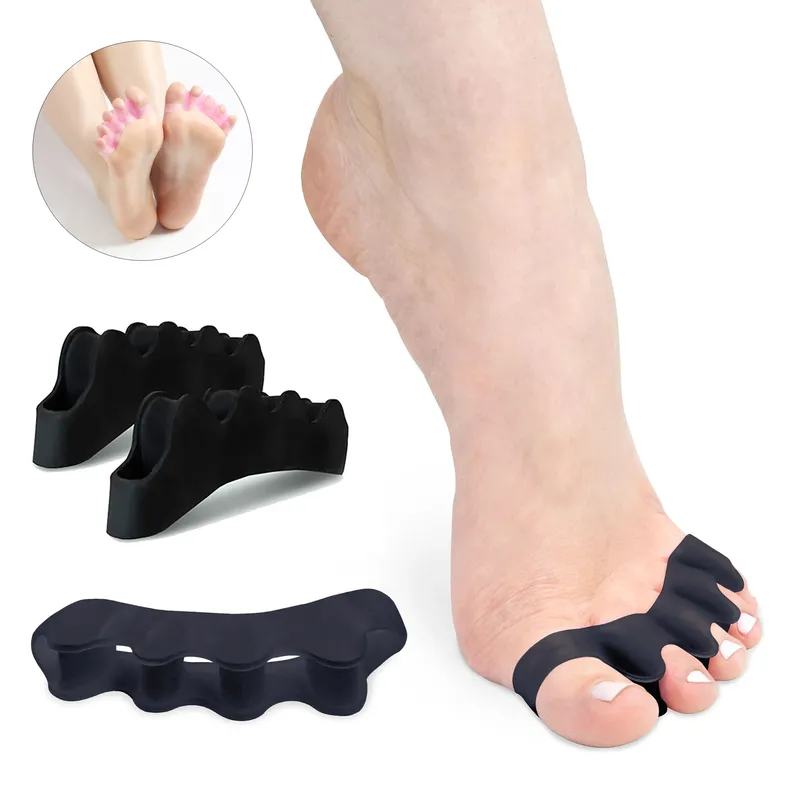 1 Paar Silikon-Finger-Zehenschutz für Bunion Corrector-Material, weiches Gel, Haarglätter, Abstandshalter, Bahren, Pflege-Werkzeug, 5 Farben