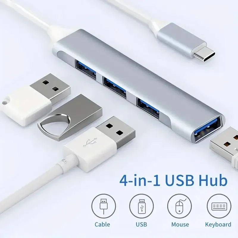 467 USB-Dock Multifunktions-Kabelverteiler Hochgeschwindigkeitsübertragung Ein-zu-Vier-Expander für Mobiltelefon und Computer