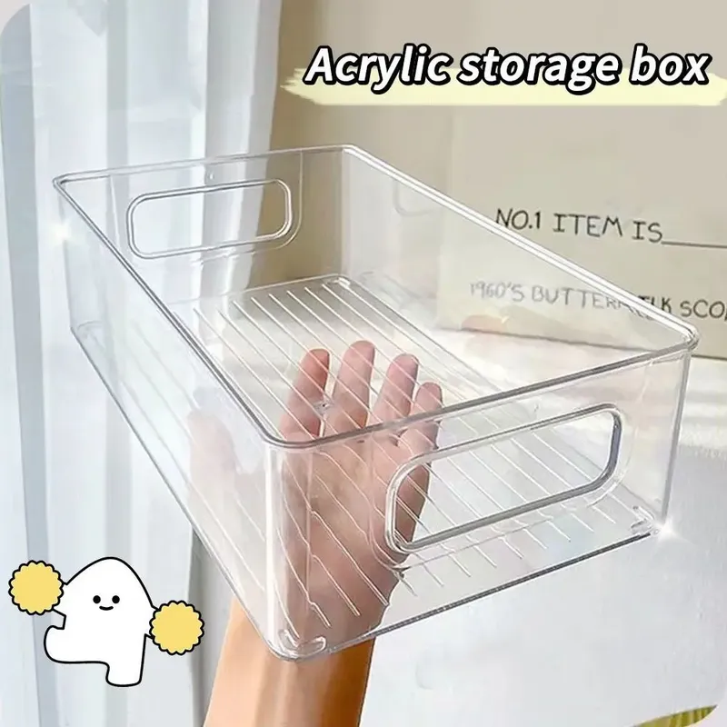 Schublade Veranstalter Behälter klar stapelbar Obst Lebensmittel Gläser Buch kosmetischen Schmuck Aufbewahrung sbox transparente Kühlschrank Vorrats behälter Behälter