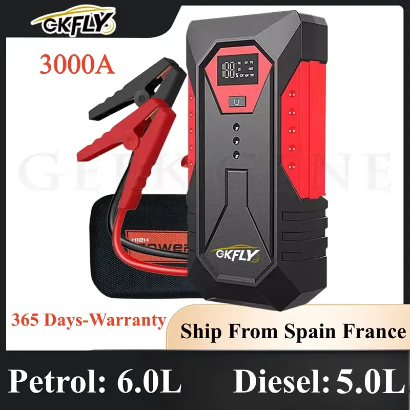 GKFLY 2000A 3000A 4000A Auto Starthilfe Big Power Bank Auto Batterie Booster 12V Auto Start Gerät für Benzin 6,0 L Diesel 5,0 L