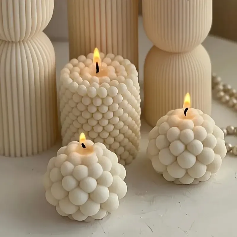 3D Silikon Kerze Form Zylindrische Blase Runde Kugel Duftenden Aromatherapie Gips Kerze Form DIY Kuchen Handgemachte Herstellung Form