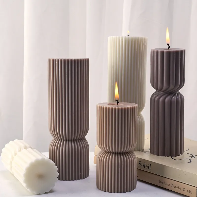 Nordic Stil Zylindrische Kerze Silikon Form Aromath Kerzen Seife Machen DIY Gips Harz Handwerk Casting Formen Hause Tisch Dekor