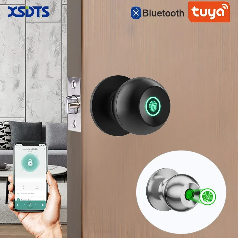 XSDTS Mit Tuya Biometrische Fingerabdruck Smart Türschloss Elektronische Schloss Keyless Sicherheit Tür Eintrag Hause Haus Wohnung