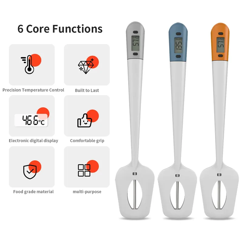 Digitaler Süßigkeitenspatel mit Thermometer, Süßwaren-/Zucker-/Süßigkeiten-Thermometer, Fleisch, Kuchen, Milch, Thermometer-Werkzeug