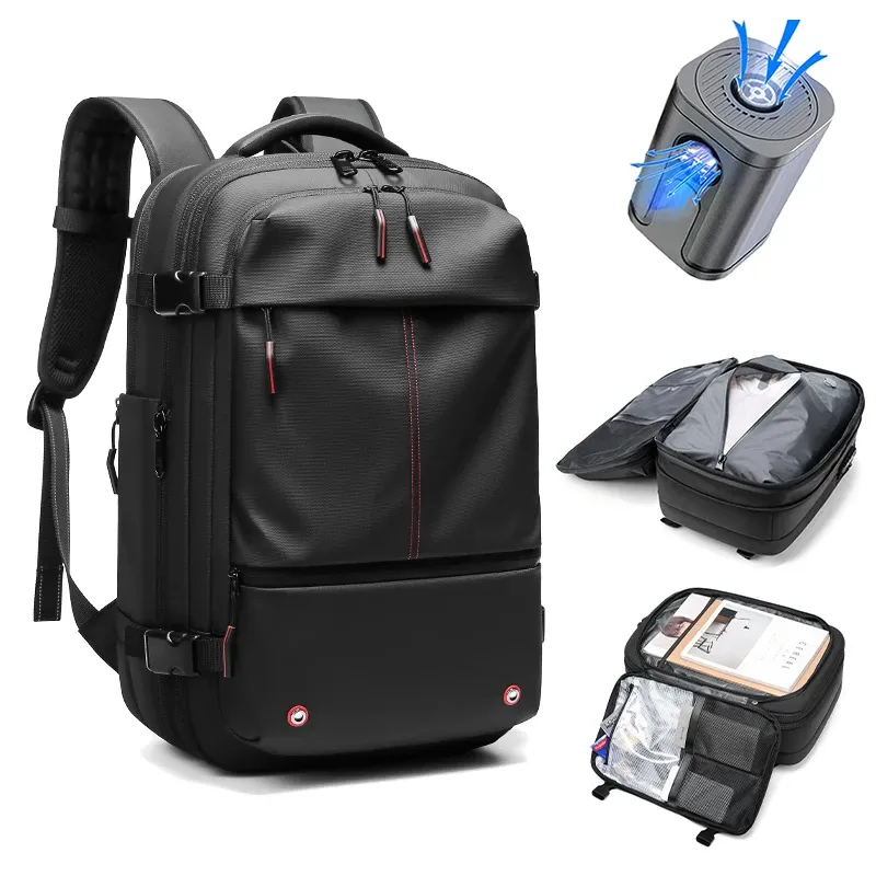 Männer Reiserucksack Vakuumkompression 17-Zoll-Laptop-Rucksack Business Schulrucksack mit großer Kapazität Erweiterter Wanderrucksack