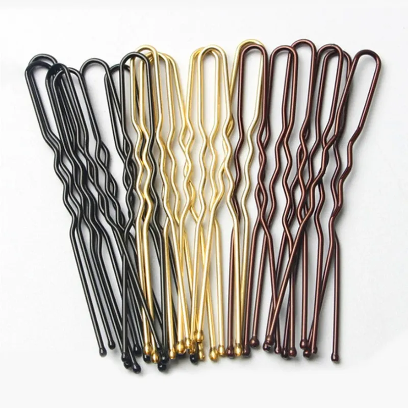 50 stücke Frauen Mädchen U Förmigen Haarnadeln Für Brötchen Metall Friseur Bobby Braut Pin Haarspange Salon Haar Styling Werkzeuge u Clips 5 cm