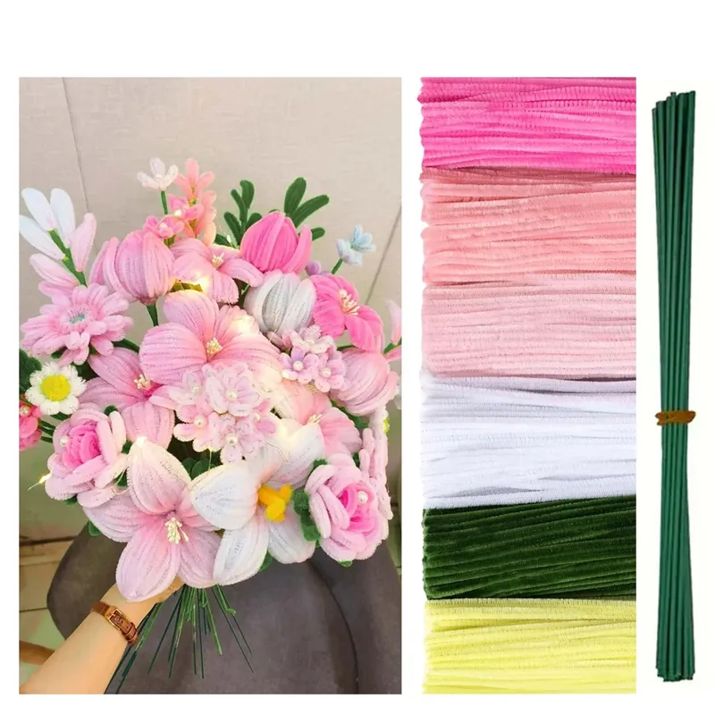 500/600 Stück Pfeifenreiniger, Chenille-Stiele, 30,5 cm, Bastelbedarf, Großpackung für DIY-Kunst- und Bastelprojekte, kreatives Geschenk