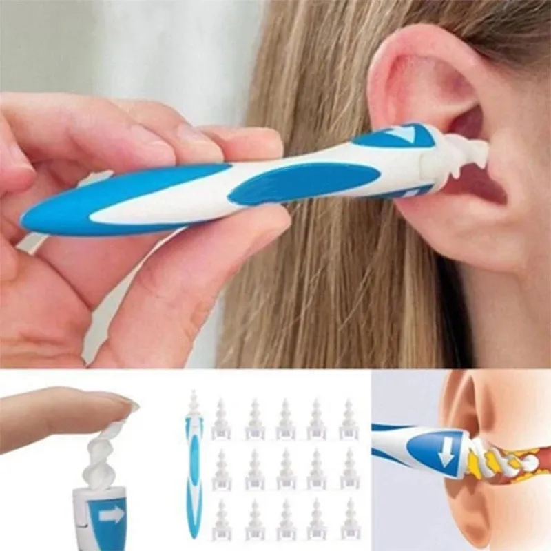 Tragbares Silikon, 16-teilig, Ohrreinigungswerkzeuge, Werkzeuge, Ohrschaufel, Reinigung, Ohrenschmalz, weiche Spirale, Schönheitspflege, Gadget, persönliches Hygieneset