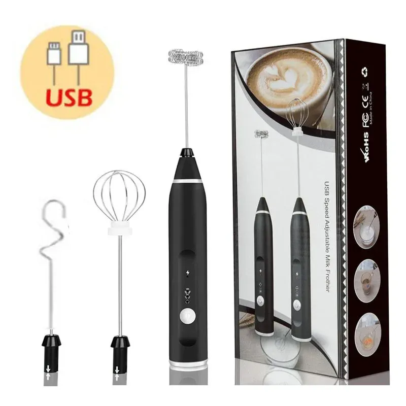 Tragbare elektrische Milchaufschäumer Handmixer USB Mini Kaffeemaschine Schneebesen Mixer Cappuccino Creme Schneebesen Lebensmittelmixer