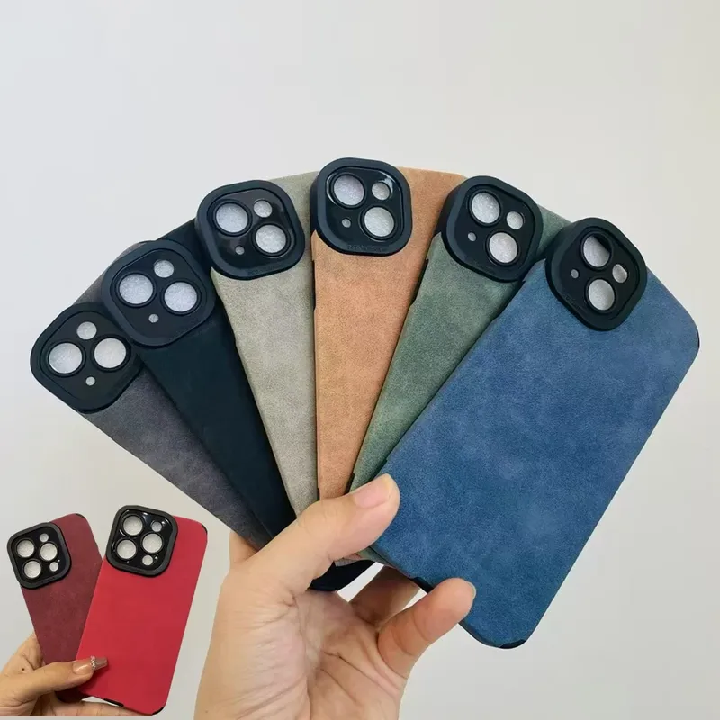 Neue luxuriöse matte Silikon-Leder-Handyhülle für iPhone 16, 15, 14, 13, 12, 11 Pro Max Plus, weicher Stoff, Vintage, stoßfest, vollständige Abdeckung
